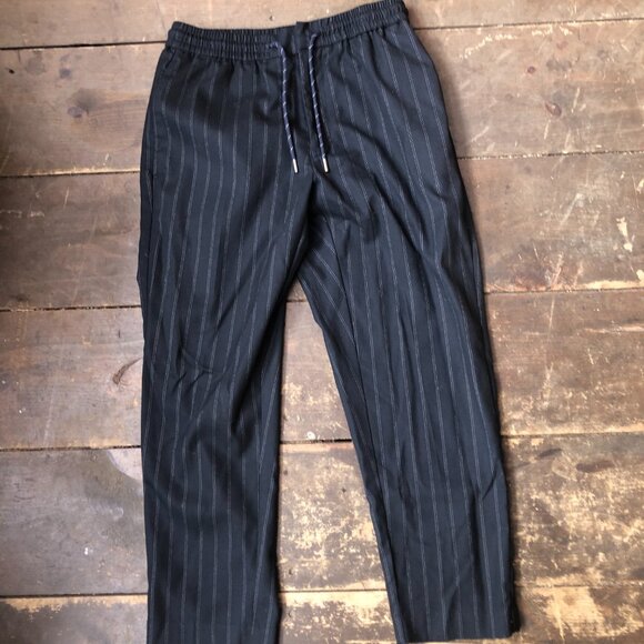 Topman Navy Pin Stripe Pants Size 30 Waist , Cropped Dress Pants - Picture 2 of 10